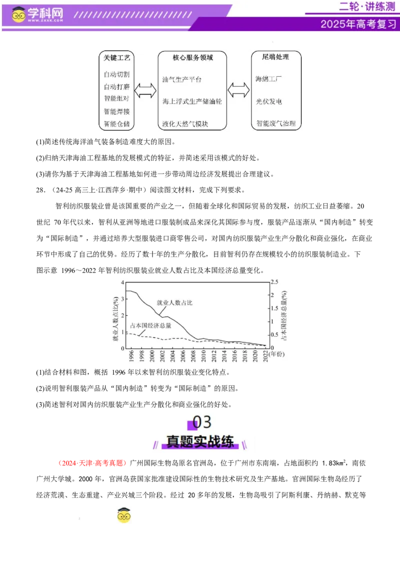 专题09产业区位与产业发展（练习）（原卷版）_2025年新高考资料_二轮复习_上好课2025年高考地理二轮复习讲练测（新高考通用）3381954