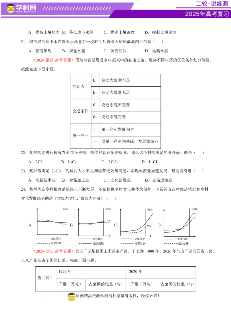 专题09产业区位与产业发展（练习）（原卷版）_2025年新高考资料_二轮复习_上好课2025年高考地理二轮复习讲练测（新高考通用）3381954