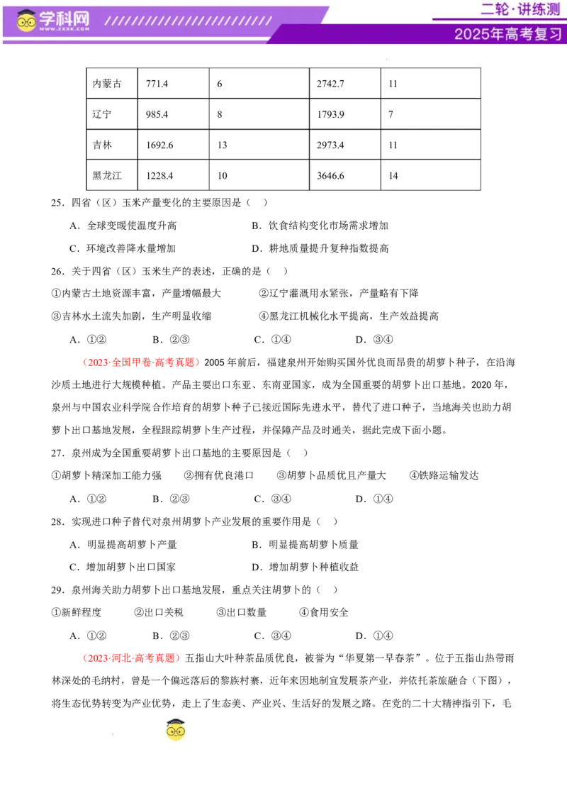 专题09产业区位与产业发展（练习）（原卷版）_2025年新高考资料_二轮复习_上好课2025年高考地理二轮复习讲练测（新高考通用）3381954