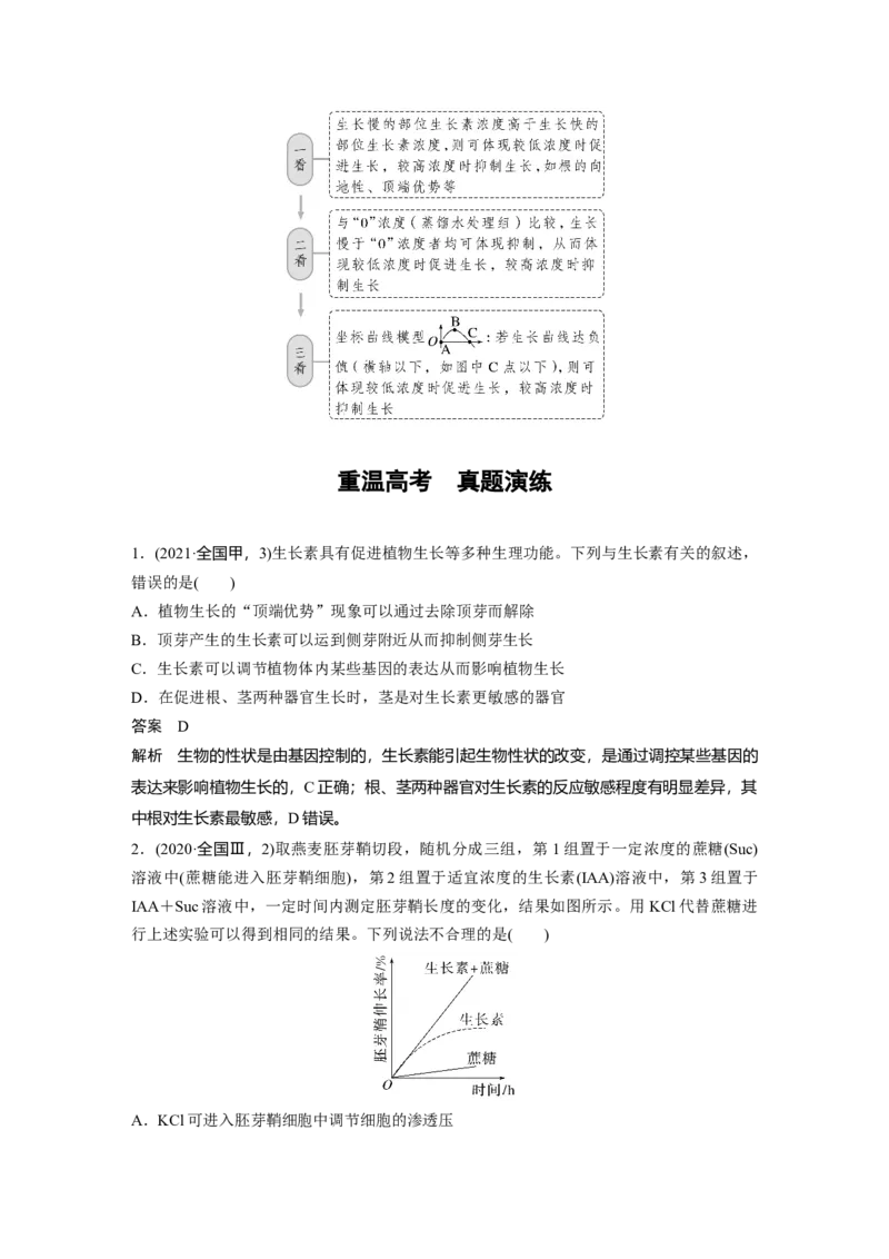 2023年高考生物一轮复习（新人教新高考）第8单元第8课时　植物生长素及其生理作用_新高考复习资料_2023年新高考复习资料_一轮复习_2023年新高考大一轮复习讲义