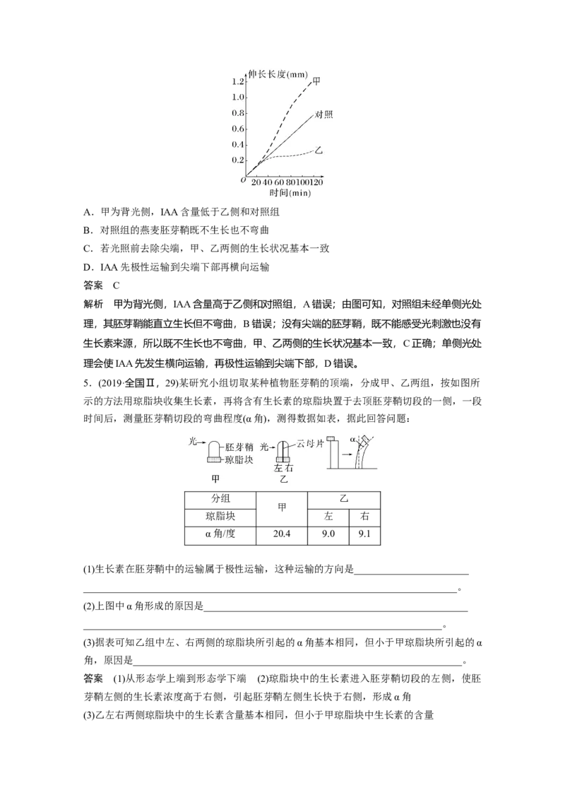 2023年高考生物一轮复习（新人教新高考）第8单元第8课时　植物生长素及其生理作用_新高考复习资料_2023年新高考复习资料_一轮复习_2023年新高考大一轮复习讲义