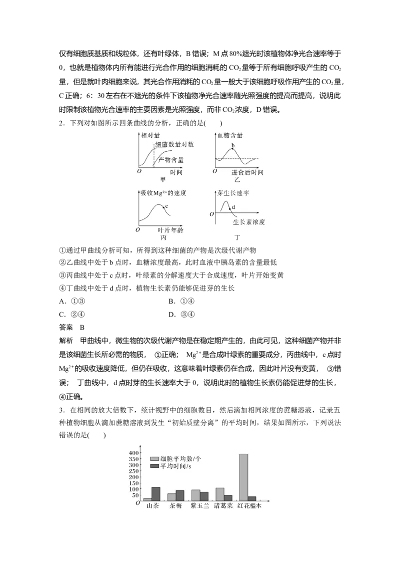 2023年高考生物二轮复习（全国版）第3篇考前特训专项一(二)坐标图解类_通用版（老高考）复习资料_2023年复习资料_二轮复习_2023年高考生物二轮复习讲义+课件（全国版）