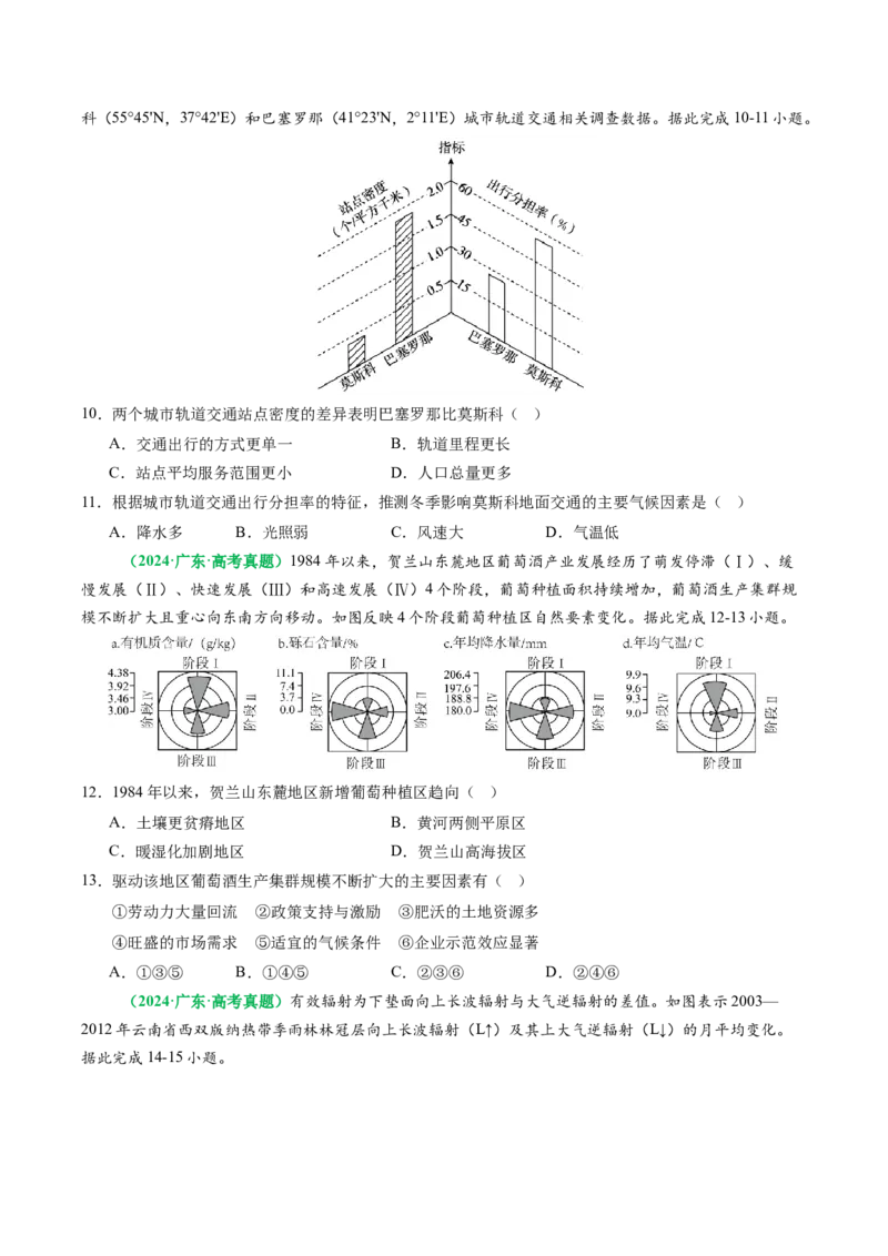 专题09&ldquo;统计图表型&rdquo;选择题答题技巧（原卷版）_2025年新高考资料_二轮复习_01高考语文等多个文件_2025年高三地理高考二轮复习专项提升_题型专练