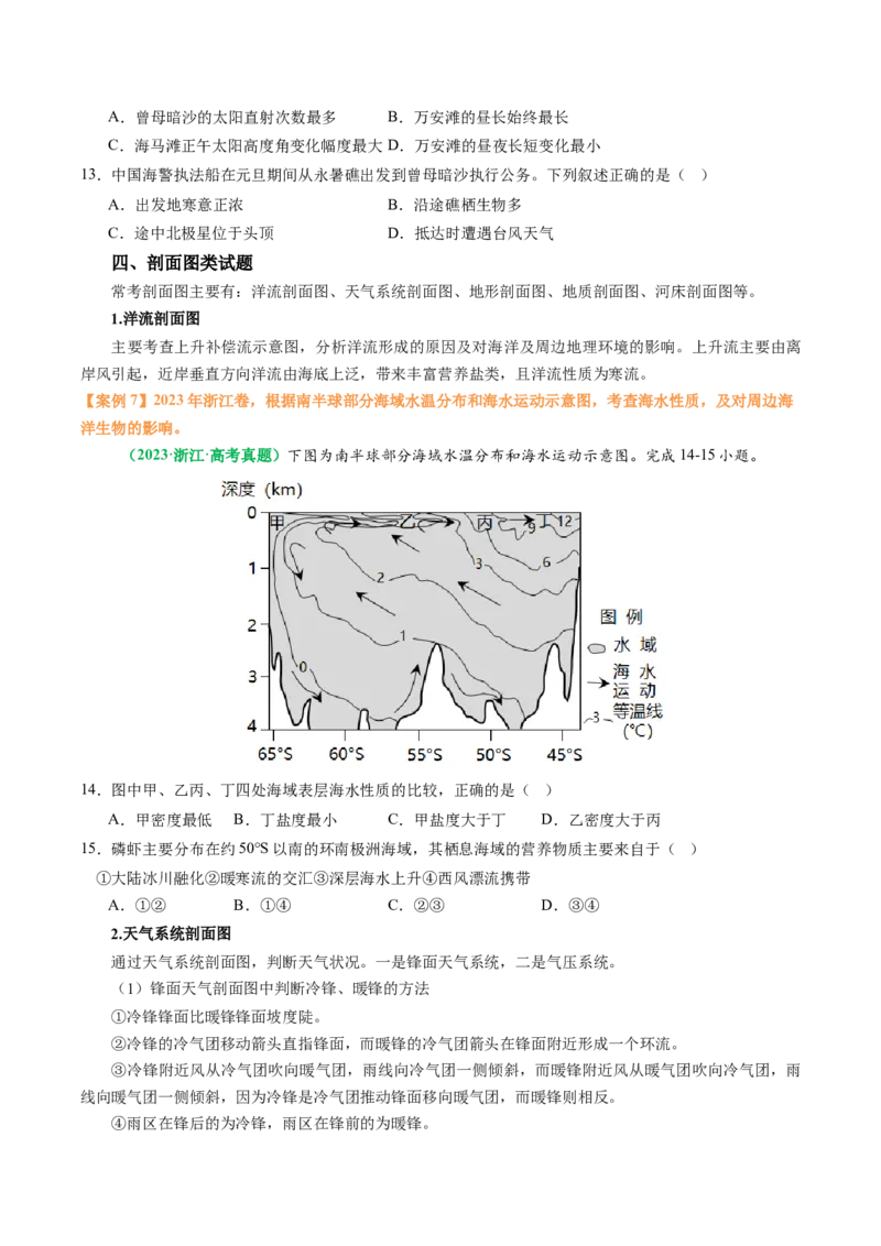 专题10&ldquo;图像类&rdquo;选择题答题技巧（原卷版）_2025年新高考资料_二轮复习_01高考语文等多个文件_2025年高三地理高考二轮复习专项提升_题型专练