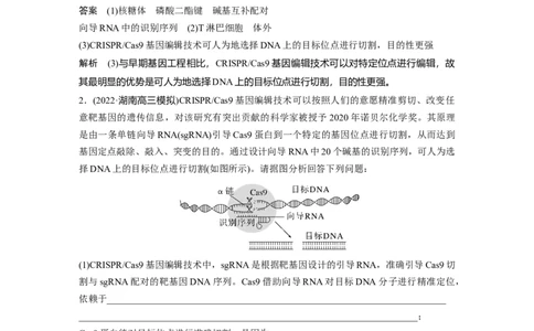 2023年高考生物一轮复习（新人教新高考）第10单元解惑练5　CRISPRCas9技术_新高考复习资料_2023年新高考复习资料_一轮复习_2023年新高考大一轮复习讲义