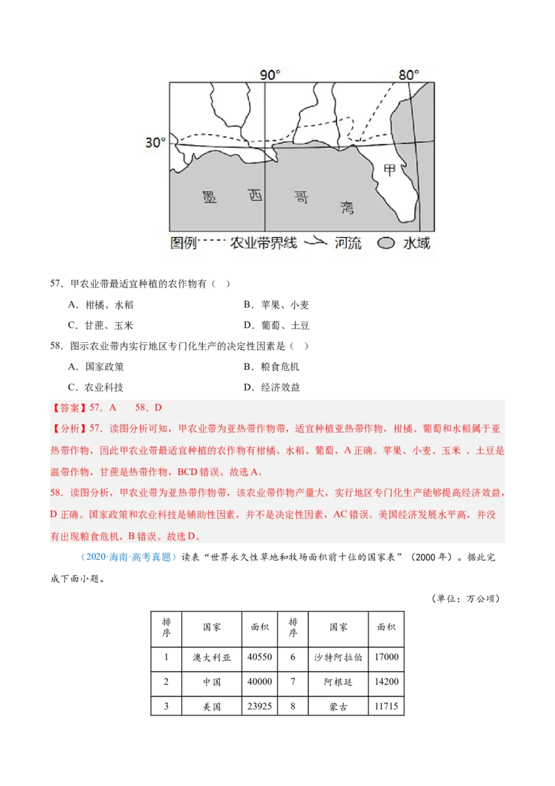 专题14世界地理和中国地理-解析版_2025年新高考资料_二轮复习_2025年高三地理高考二轮复习专项提升（新高考通用）3405802_真题演练