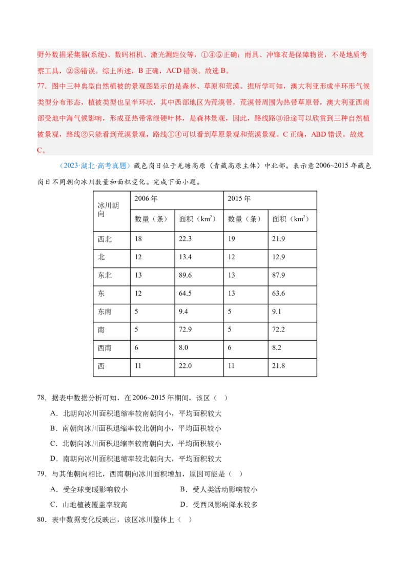 专题06自然环境整体性和差异性+解析版_2025年新高考资料_二轮复习_2025年高三地理高考二轮复习专项提升（新高考通用）3405802_真题演练