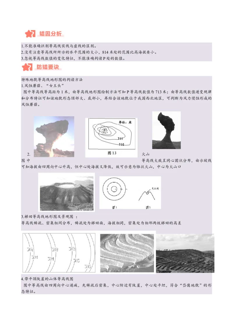专题01等高线易错提分（5大易错点）（原卷版）_2025年新高考资料_二轮复习_01高考语文等多个文件_2025年高三地理高考二轮复习专项提升_易错专练