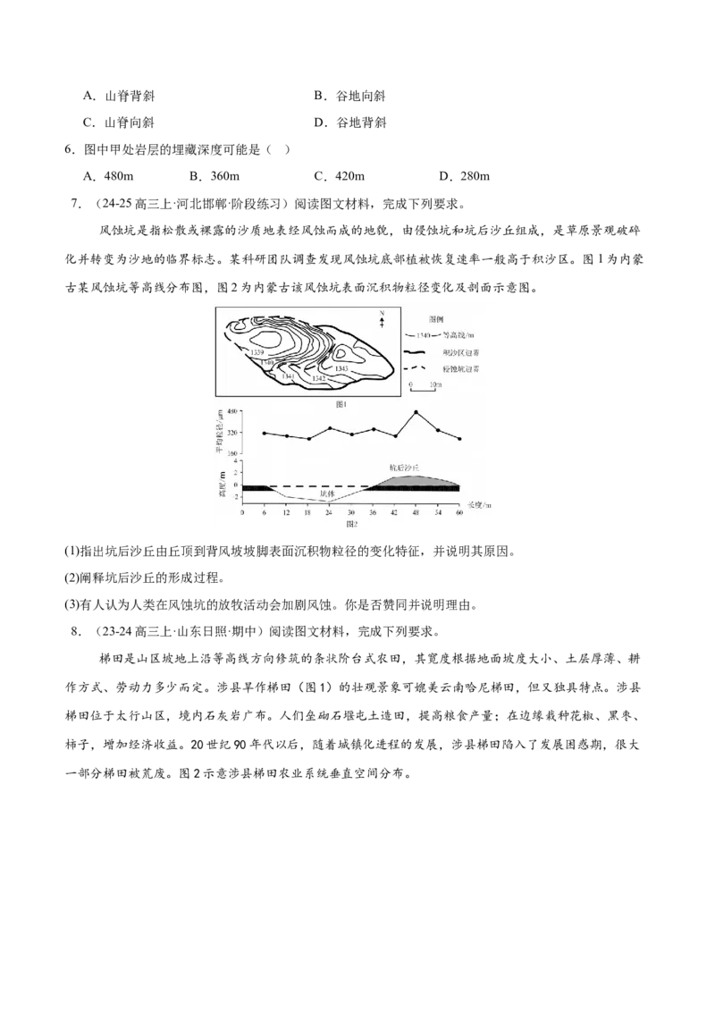 专题01等高线易错提分（5大易错点）（原卷版）_2025年新高考资料_二轮复习_01高考语文等多个文件_2025年高三地理高考二轮复习专项提升_易错专练