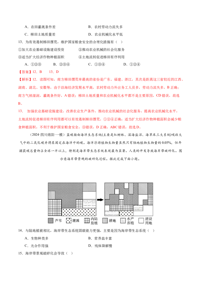 专题11资源、环境与国家安全（练习）（解析版）_2025年新高考资料_二轮复习_01高考语文等多个文件_上好课2025年高考地理二轮复习讲练测（新高考通用）_第一部分专题突破