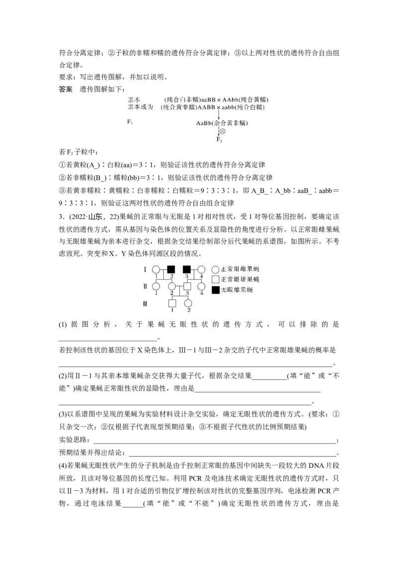 2023年高考生物二轮复习（全国版）第1篇专题突破专题4考点2　遗传实验的设计与推理_通用版（老高考）复习资料_2023年复习资料_二轮复习_2023年高考生物二轮复习讲义+课件（全国版）