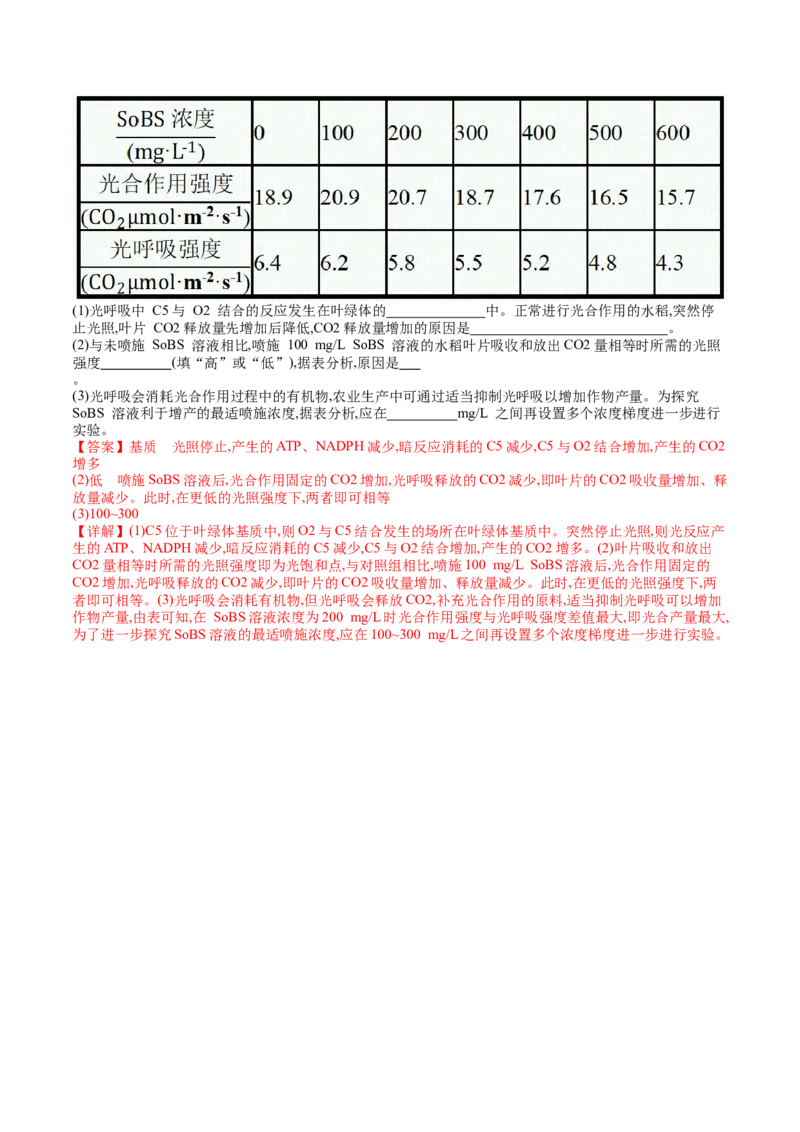 第11讲细胞代谢综合分析（练习）（解析版）_2024年新高考资料_1.2024一轮复习_2024年高考生物一轮复习讲练测（新教材新高考）