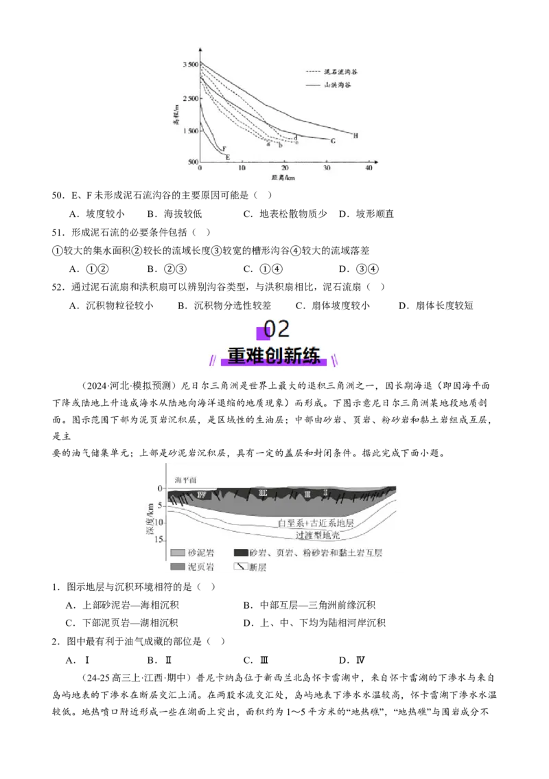 专题05地质地貌（练习）（原卷版）(1)_2025年新高考资料_二轮复习_01高考语文等多个文件_上好课2025年高考地理二轮复习讲练测（新高考通用）_第一部分专题突破