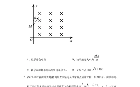 专题11磁场-2020年高考真题和模拟题物理分类训练（学生版）_04高考物理_新高考复习资料_2022年新高考复习资料_高考物理2022年一轮复习各版本