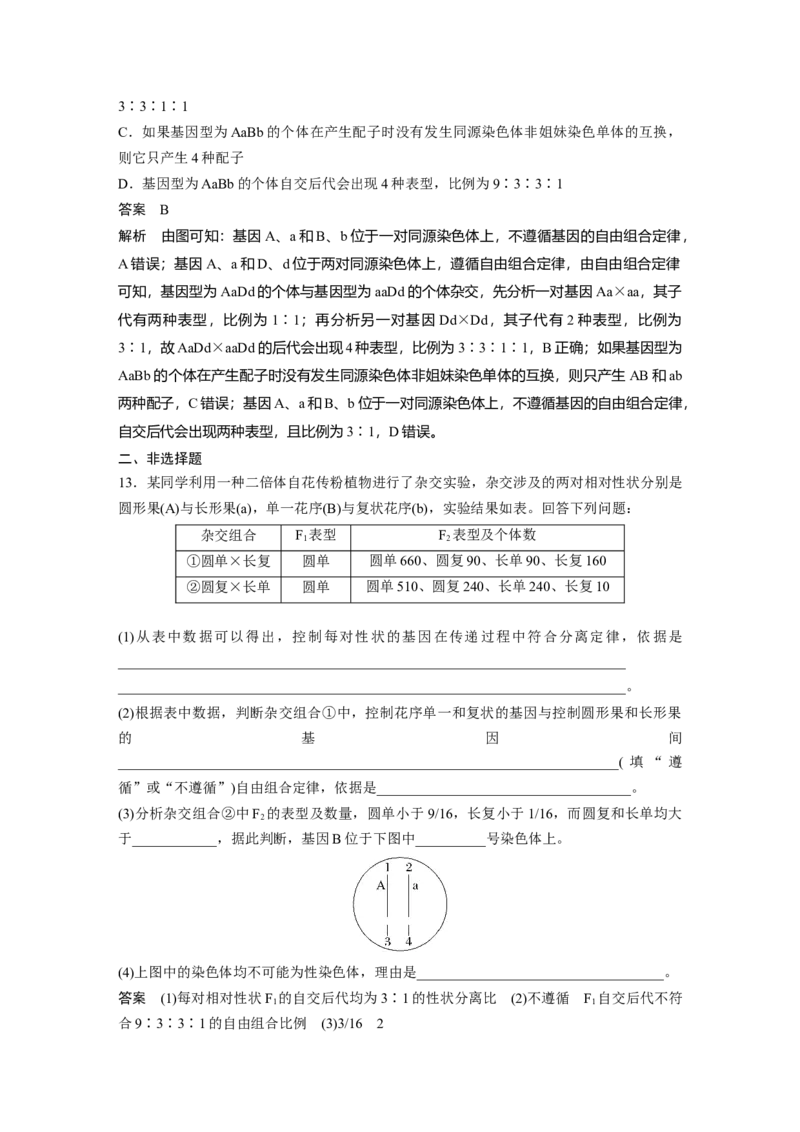 2023年高考生物一轮复习（新人教新高考）第5单元第3课时　自由组合定律的发现及应用_新高考复习资料_2023年新高考复习资料_一轮复习_2023年新高考大一轮复习讲义