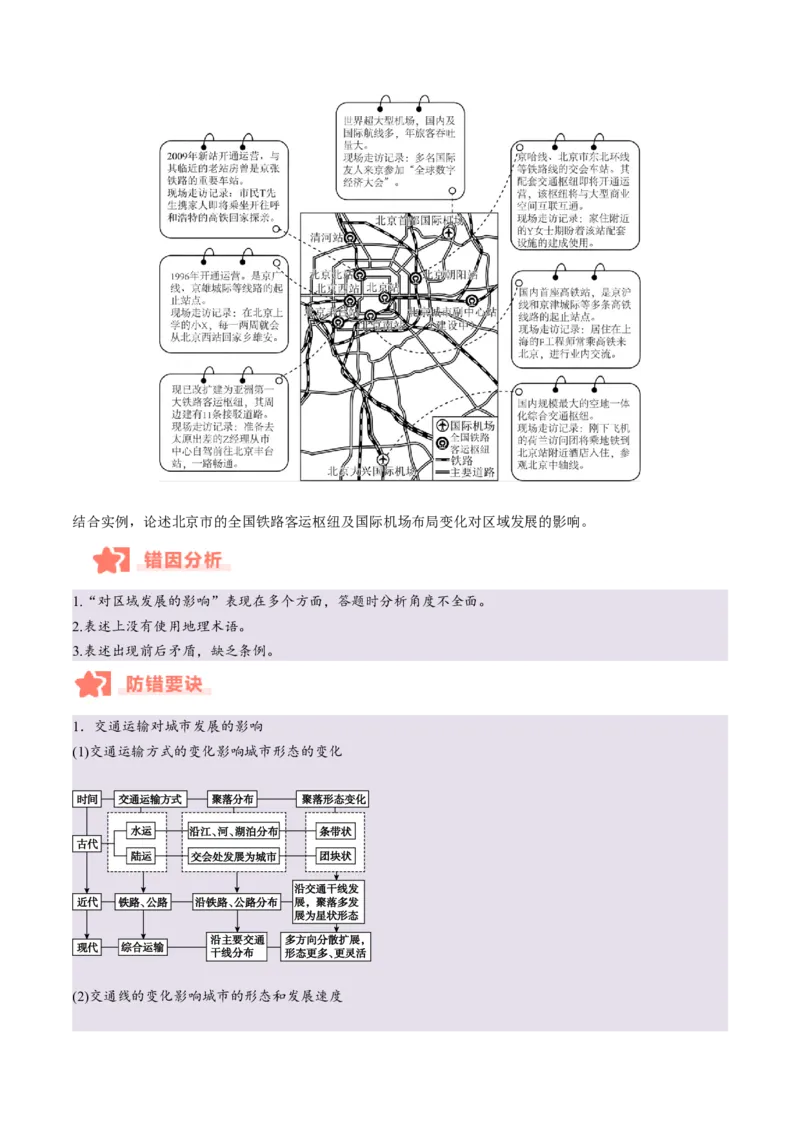 专题10服务业与交通运输易错提分（3大易错点）（原卷版）_2025年新高考资料_二轮复习_2025年高三地理高考二轮复习专项提升（新高考通用）3405802_易错专练