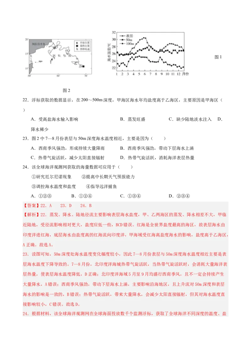 专题04图表攻略（练习）（解析版）_2025年新高考资料_二轮复习_上好课2025年高考地理二轮复习讲练测（新高考通用）3381954