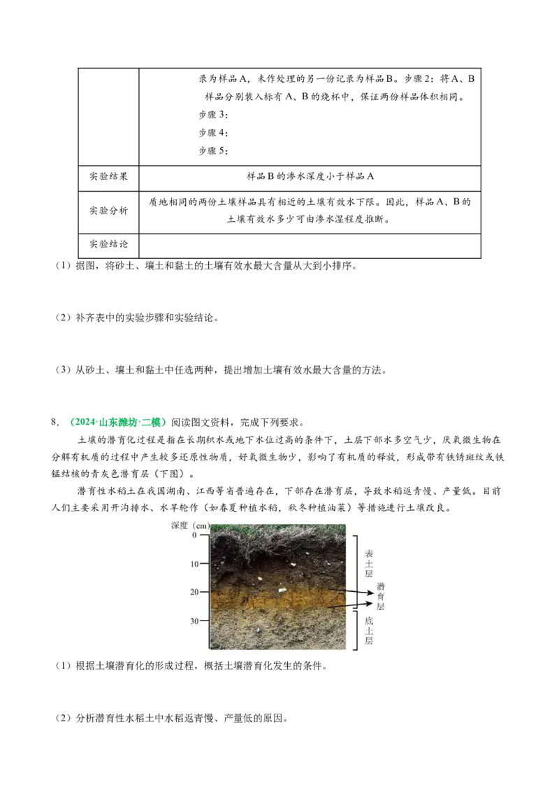专题20土壤热点问题描述的方法技巧（原卷版）_2025年新高考资料_二轮复习_2025年高考地理二轮热点题型归纳与变式演练（新高考通用）3401687