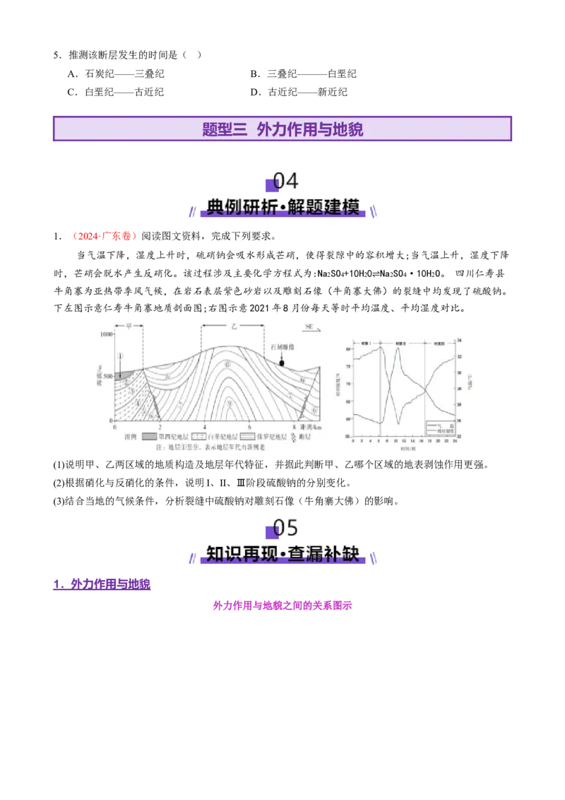 专题05地质地貌（讲义）（原卷版）_2025年新高考资料_二轮复习_上好课2025年高考地理二轮复习讲练测（新高考通用）3381954