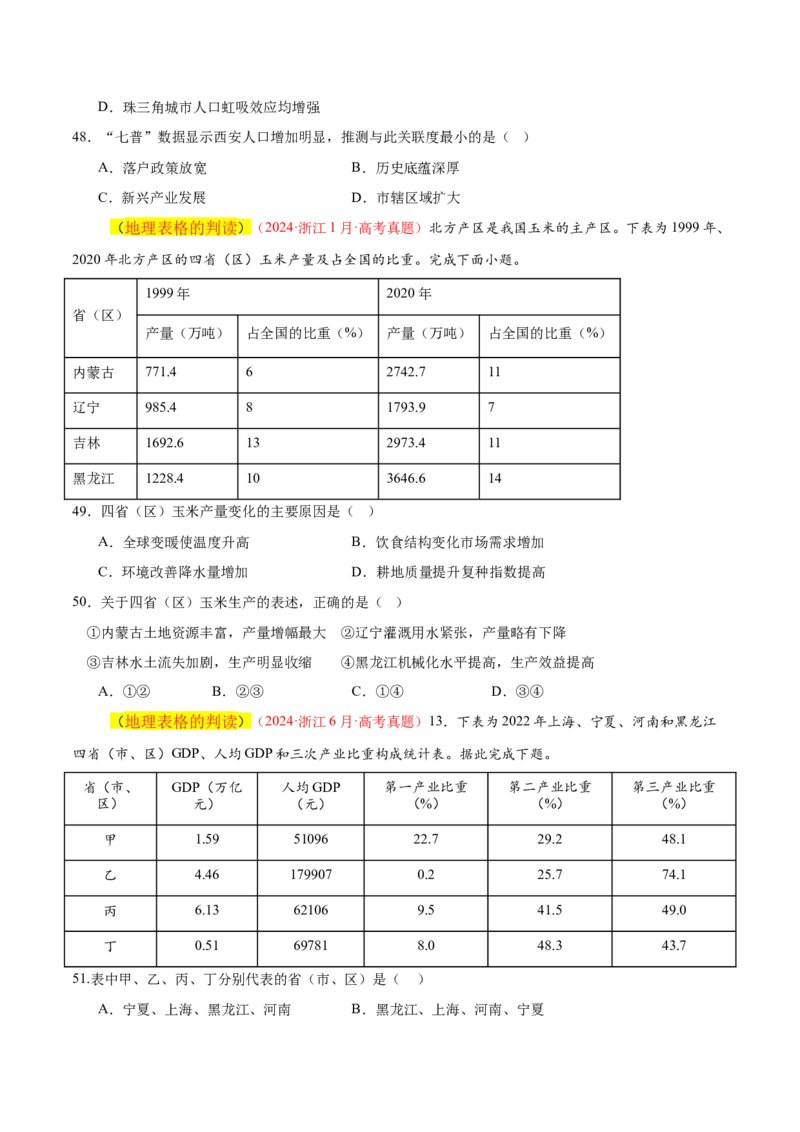 专题04图表攻略（练习）（原卷版）_2025年新高考资料_二轮复习_上好课2025年高考地理二轮复习讲练测（新高考通用）3381954