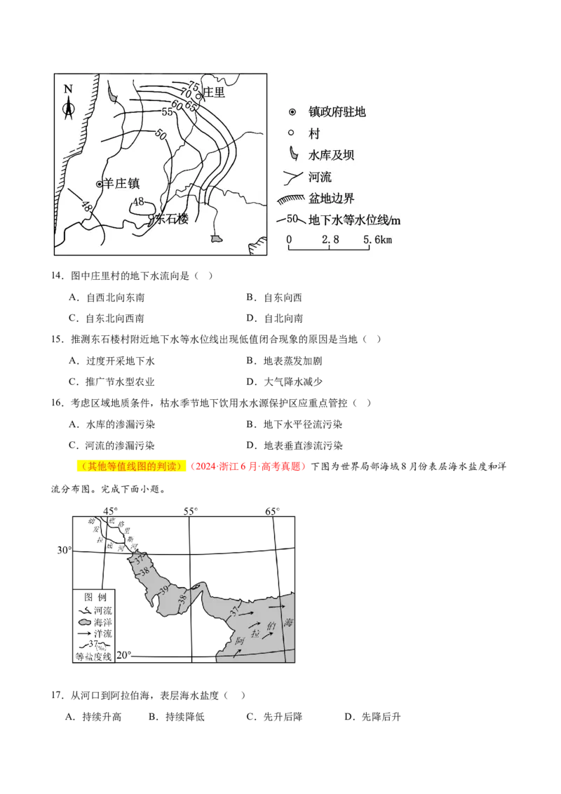 专题04图表攻略（练习）（原卷版）_2025年新高考资料_二轮复习_01高考语文等多个文件_上好课2025年高考地理二轮复习讲练测（新高考通用）_第二部分题型突破