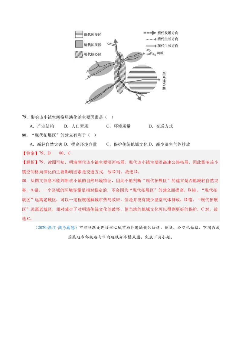 专题11交通+解析版_2025年新高考资料_二轮复习_2025年高三地理高考二轮复习专项提升（新高考通用）3405802_真题演练