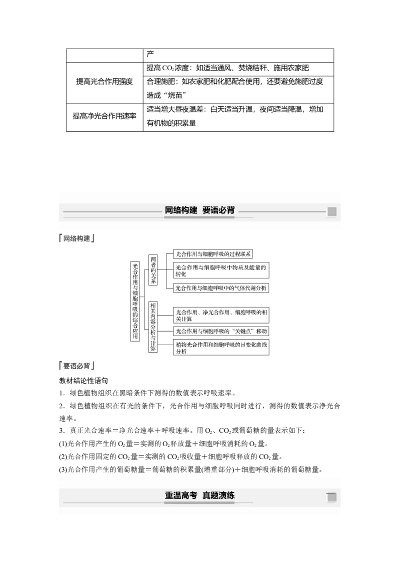 2022年高考生物一轮复习第3单元第10讲　光合作用与细胞呼吸的综合应用_新高考复习资料_2022年新高考复习资料_2022年一轮复习最新版_1.2022年高考生物一轮复习全国通用版