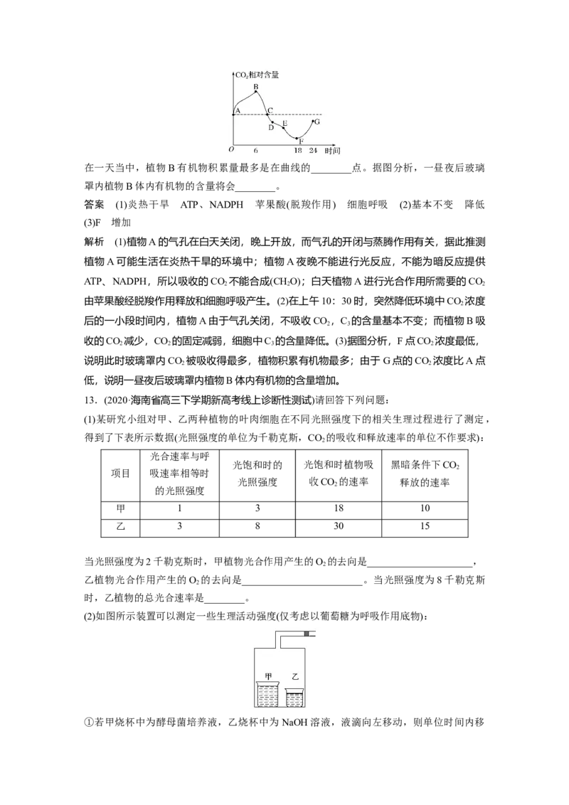 2022年高考生物一轮复习第3单元第10讲　光合作用与细胞呼吸的综合应用_新高考复习资料_2022年新高考复习资料_2022年一轮复习最新版_1.2022年高考生物一轮复习全国通用版