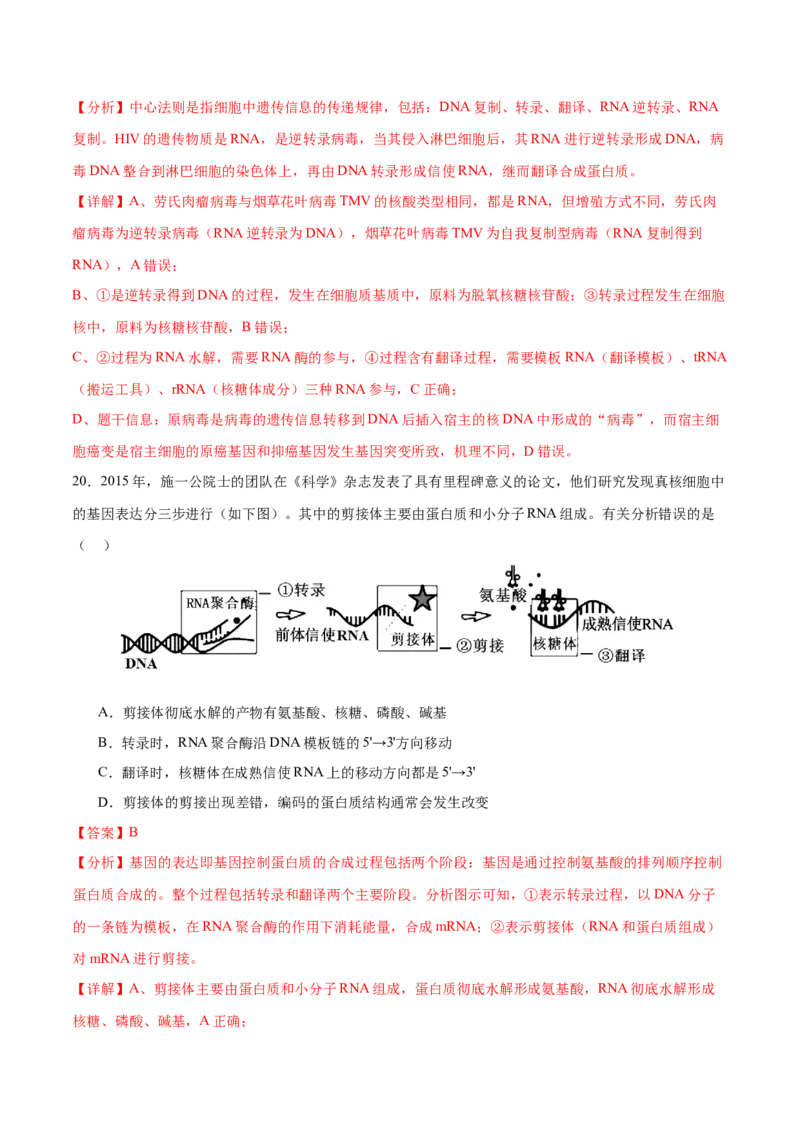 押新高考卷遗传的分子基础（解析版）-备战2024年高考生物临考题号押题（新高考通用）_2024年新高考资料_5.2024三轮冲刺_备战2024年高考生物临考题号押题（新高考通用）322745222