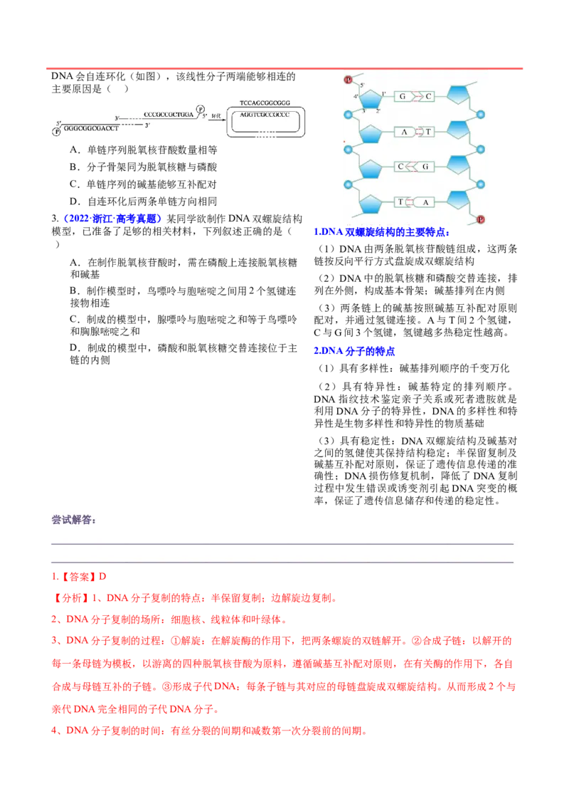 押新高考卷遗传的分子基础（解析版）-备战2024年高考生物临考题号押题（新高考通用）_2024年新高考资料_5.2024三轮冲刺_备战2024年高考生物临考题号押题（新高考通用）322745222