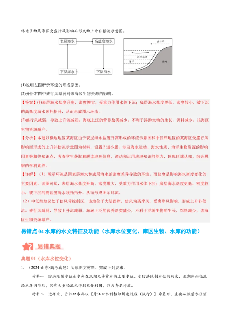 专题04地球上的水易错提分（4大易错点）（解析版）_2025年新高考资料_二轮复习_2025年高三地理高考二轮复习专项提升（新高考通用）3405802_易错专练