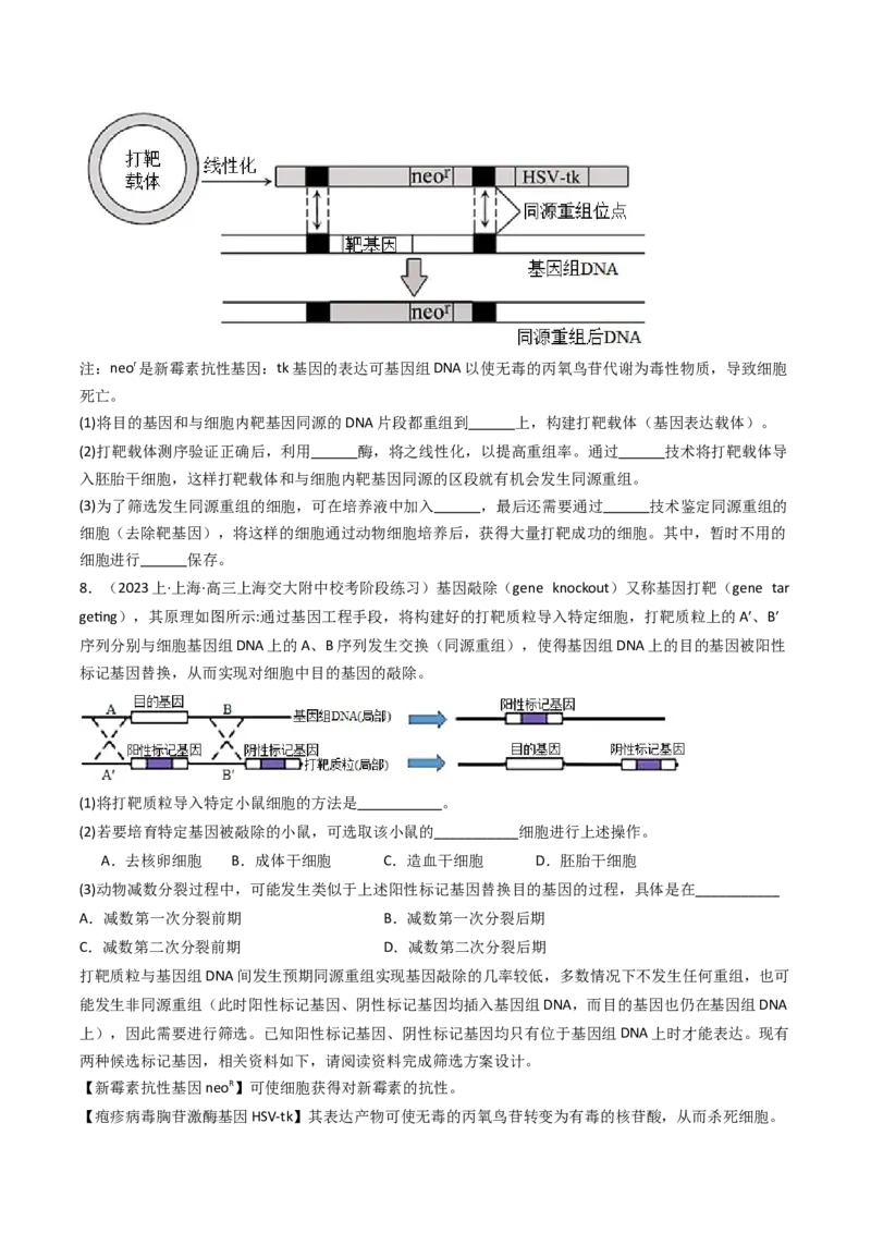 热点04遗传前沿科技（原卷版）_2024年新高考资料_3.2024专项复习_2024年高考生物热点&middot;重点&middot;难点专练（新高考专用）
