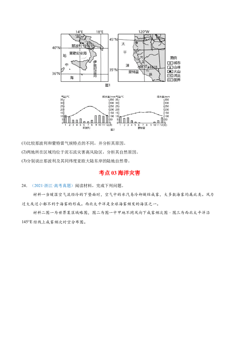 专题07自然灾害与地理信息技术+原卷版_2025年新高考资料_二轮复习_2025年高三地理高考二轮复习专项提升（新高考通用）3405802_真题演练