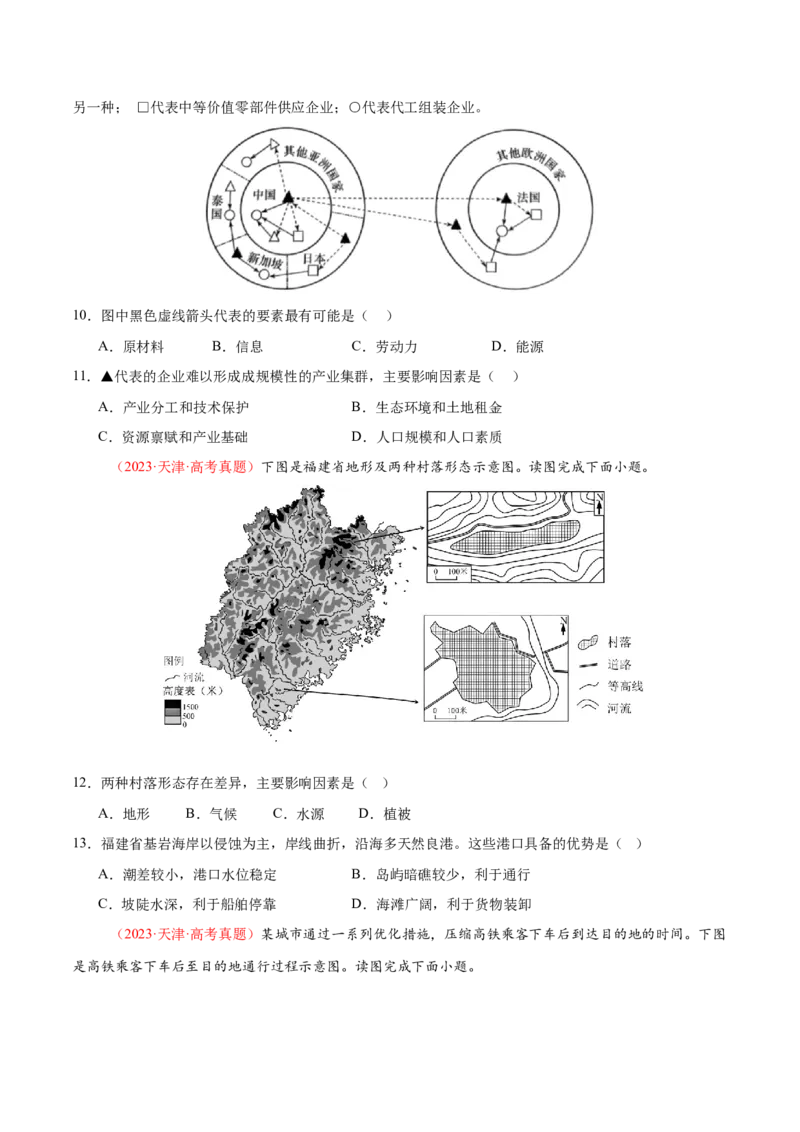 专题10交通、工程建设、国际合作（练习）（原卷版）_2025年新高考资料_二轮复习_01高考语文等多个文件_上好课2025年高考地理二轮复习讲练测（新高考通用）_第一部分专题突破