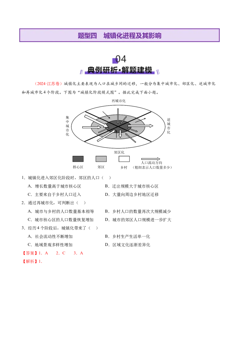 专题08人口与城市（讲义）（解析版）_2025年新高考资料_二轮复习_01高考语文等多个文件_上好课2025年高考地理二轮复习讲练测（新高考通用）_第一部分专题突破