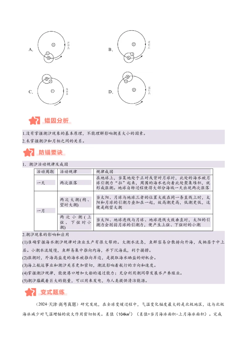 专题04地球上的水易错提分（4大易错点）（原卷版）_2025年新高考资料_二轮复习_01高考语文等多个文件_2025年高三地理高考二轮复习专项提升_易错专练
