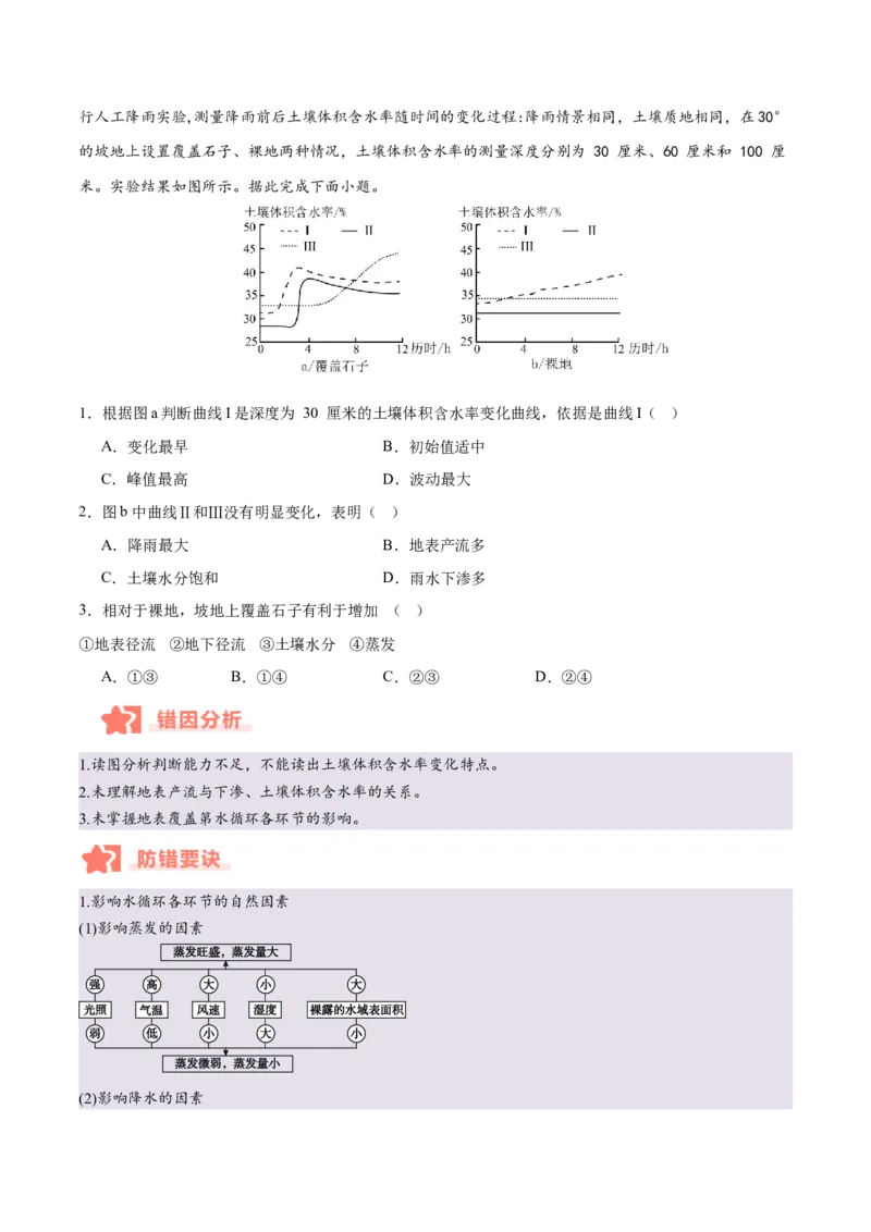 专题04地球上的水易错提分（4大易错点）（原卷版）_2025年新高考资料_二轮复习_01高考语文等多个文件_2025年高三地理高考二轮复习专项提升_易错专练