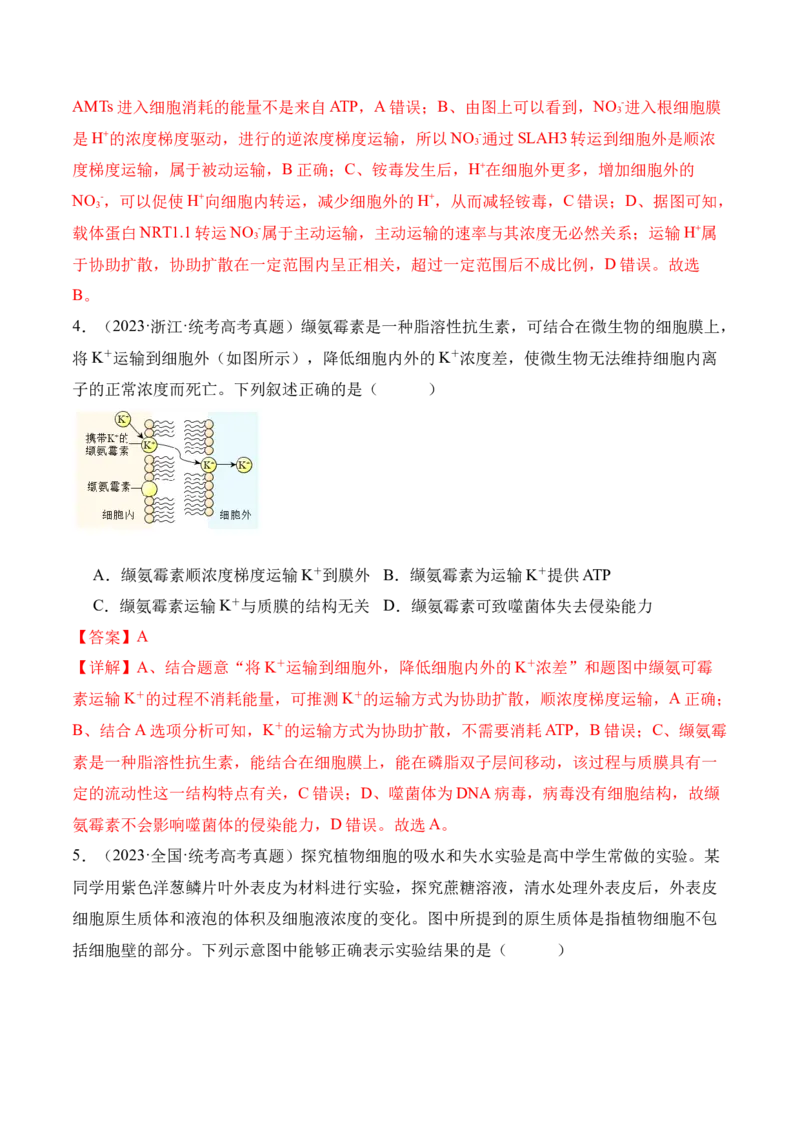 第02讲细胞的基本结构、功能与物质进出细胞的方式（讲义）解析版_2024年新高考资料_2.2024二轮复习_2024年高考生物二轮复习讲练测（新教材新高考）