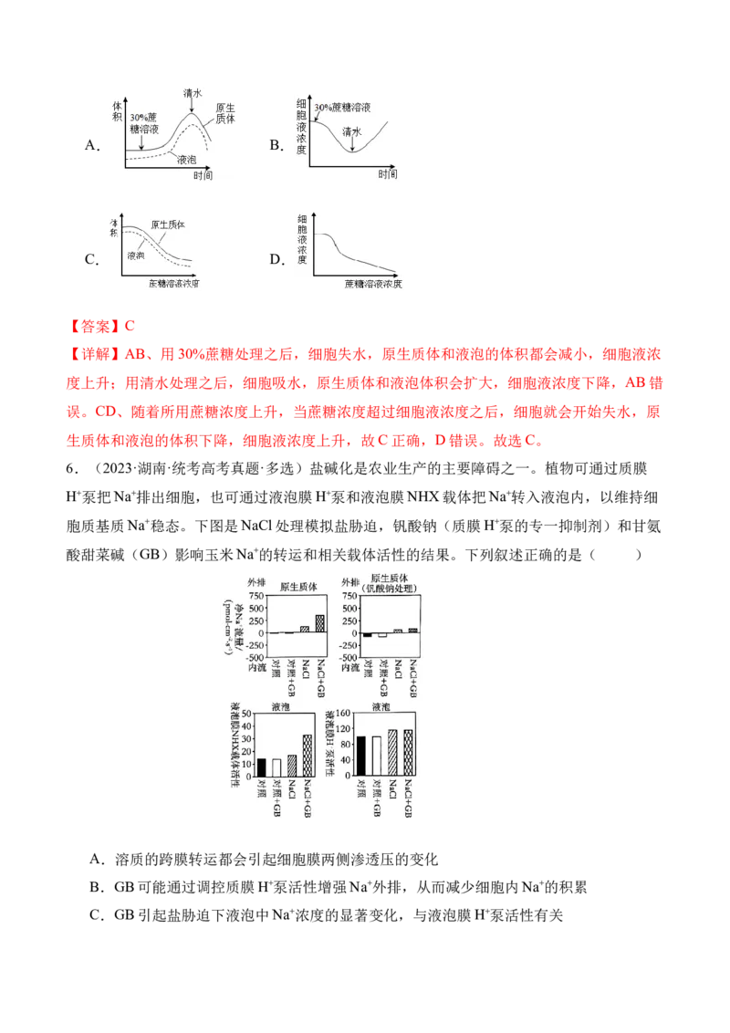 第02讲细胞的基本结构、功能与物质进出细胞的方式（讲义）解析版_2024年新高考资料_2.2024二轮复习_2024年高考生物二轮复习讲练测（新教材新高考）
