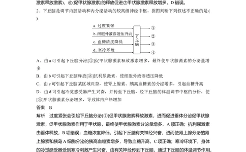 2023年高考生物一轮复习（全国版）第8单元微专题八　动物生命活动调节模型的构建和分析_通用版（老高考）复习资料_2023年复习资料_一轮复习_2023年高考生物一轮复习讲义（全国版）