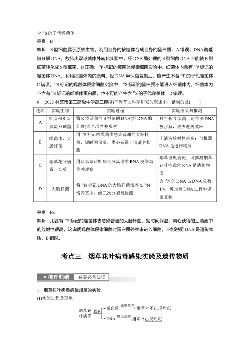 2023年高考生物一轮复习（全国版）第6单元第1课时　DNA是主要的遗传物质_通用版（老高考）复习资料_2023年复习资料_一轮复习_2023年高考生物一轮复习讲义+课件（全国版）