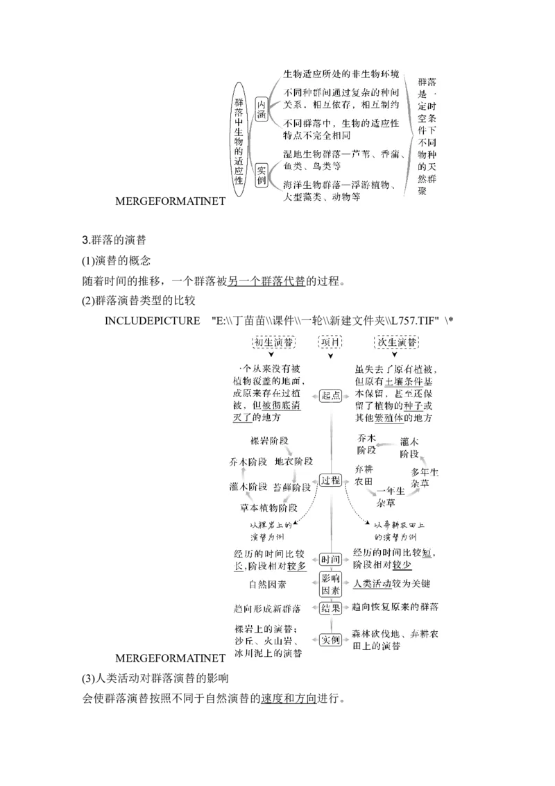 第28讲群落及其演替_2024年新高考资料_1.2024一轮复习_2024年高考生物一轮复习讲义（新人教版）_另附1套Word版题库_选择性必修2_第九单元生物与环境