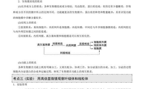 GKSW150_第5讲细胞器及生物膜系统-备战2022年高考生物一轮复习精品讲义（人教版）(解析版)_新高考复习资料_2022年新高考复习资料_备战2022新高考生物一轮复习精品讲义（人教版）