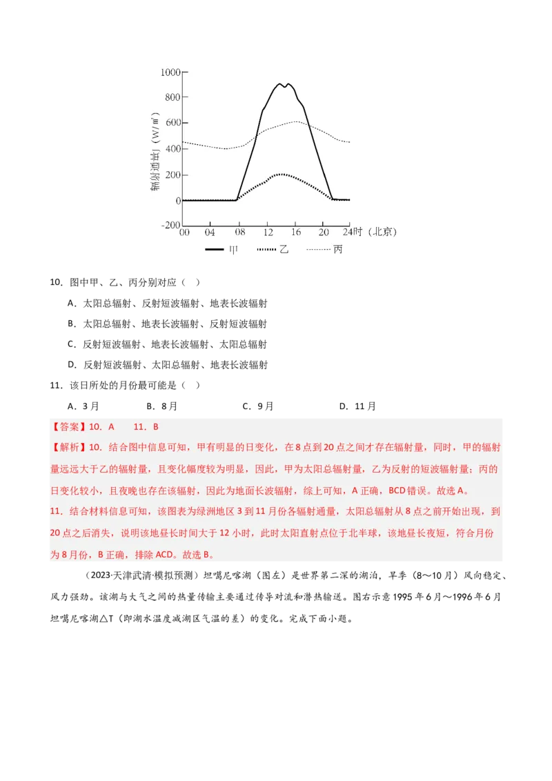 重难点02大气运动与大气的受热过程（解析版）_2025年新高考资料_二轮复习_2025年高三地理高考二轮复习专项提升（新高考通用）3405802_重点&middot;难点&middot;热点专练（分地区）_天津专用