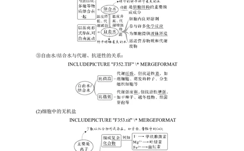 第2讲细胞中的无机物、糖类和脂质_2024年新高考资料_1.2024一轮复习_2024年高考生物一轮复习讲义（新人教版）_另附1套Word版题库_必修1_第一单元组成细胞的分子