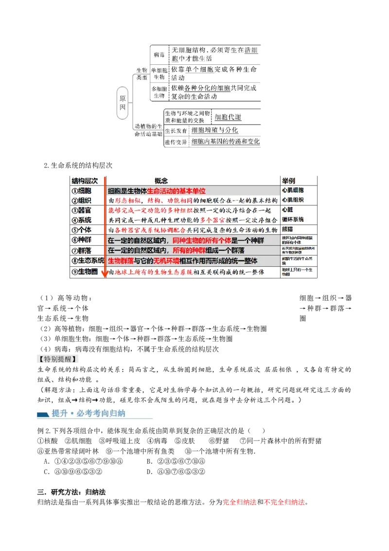 第1讲走近细胞（讲义）（学生版）_2024年新高考资料_1.2024一轮复习_2024年高考生物一轮复习讲练测（新教材新高考）