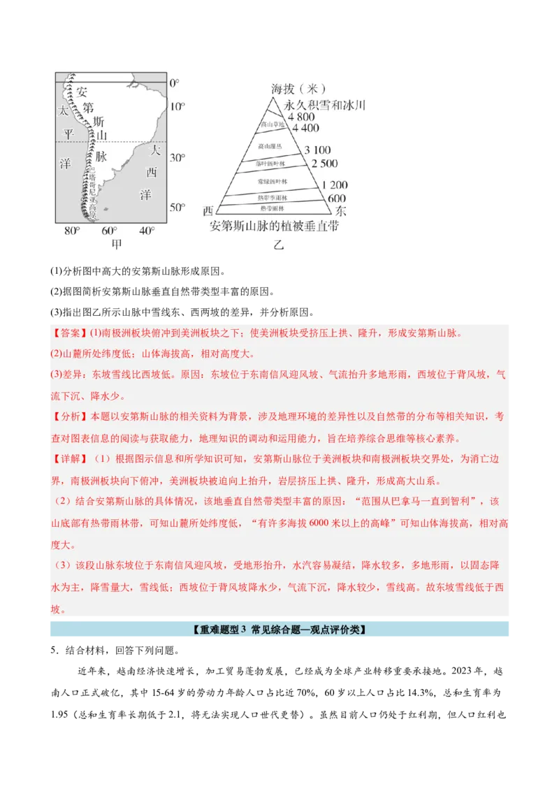 重难题型03常见综合题的问法与答题规范-2025年高考地理热点&middot;重点&middot;难点专练（浙江专用）（解析版）_2025年新高考资料_二轮复习_重点&middot;难点&middot;热点专练（分地区）_浙江专用