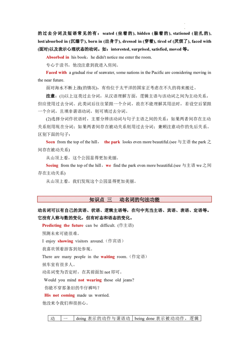 第10讲非谓语动词之分词（讲义）-2024年高考英语一轮复习讲练测（新教材新高考）（原卷版）_03高考英语_新高考复习资料_2024年新高考资料_一轮复习资料_第一部分语法