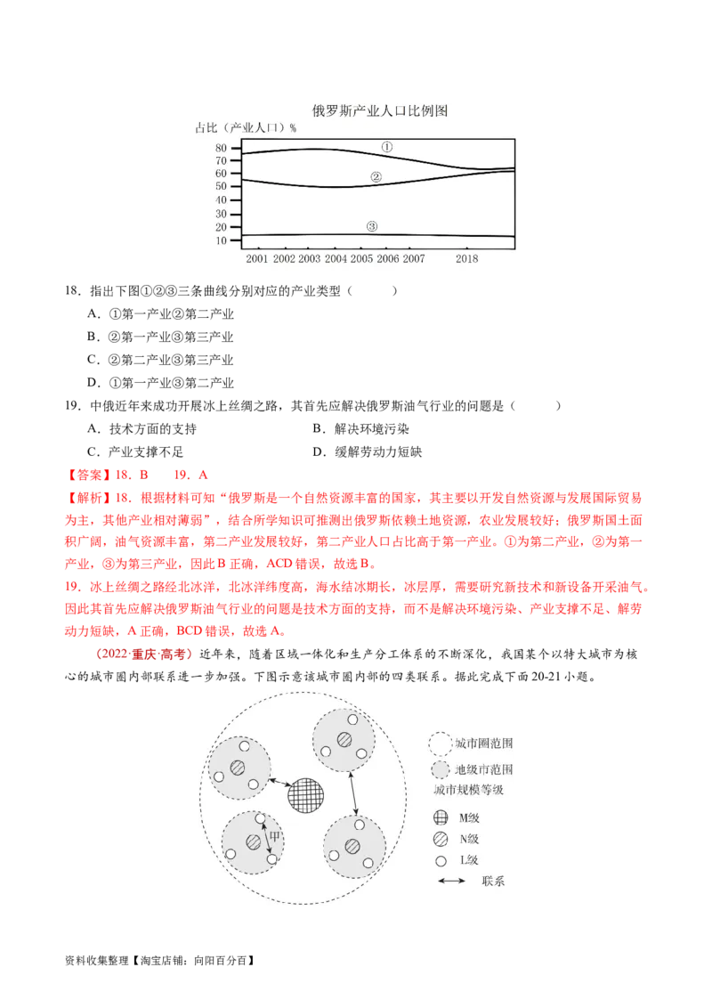 专题17区域联系与区域协调发展-学易金卷：五年（2019-2023）高考地理真题分项汇编（解析版）_通用版（老高考）复习资料_2024年复习资料