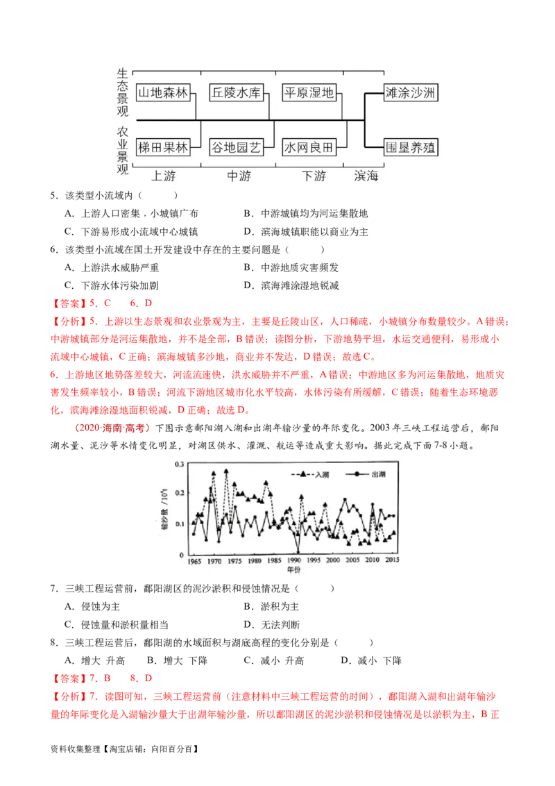 专题17区域联系与区域协调发展-学易金卷：五年（2019-2023）高考地理真题分项汇编（解析版）_通用版（老高考）复习资料_2024年复习资料
